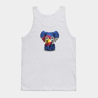 Baby Elephant with Glasses and Colorado Flag Tank Top